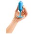 b-vibe Snug Plug 3 - dvojitý anální plug (180g) - modrý