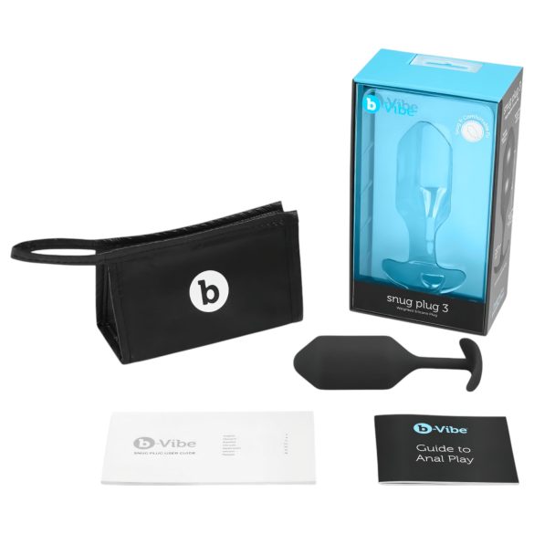 b-vibe - anální kolík s dvojitou kuličkou - 180g - černý