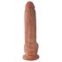 King Cock 9 varlatový dildo (23 cm) - hnědá