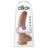 King Cock 9 varlatový dildo (23 cm) - hnědá