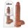 King Cock 10 varlatový velký dildo (25 cm) - hnědý