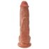 King Cock 10 varlatový velký dildo (25 cm) - hnědý