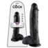 King Cock 10 varlatový dildo (25 cm) - černý