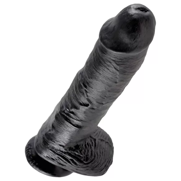 King Cock - realistický dildo s varlaty - 25 cm - černý