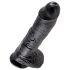 King Cock 10 varlatový dildo (25 cm) - černý