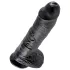 King Cock - realistický dildo s varlaty - 25 cm - černý