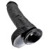 King Cock 10 varlatový dildo (25 cm) - černý
