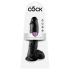 King Cock 10 varlatový dildo (25 cm) - černý