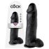King Cock 12 varlatový velký dildo (30 cm) - černý