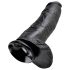 King Cock 12 varlata velký dildo (30 cm) - černá