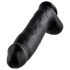 King Cock 12 varlatový velký dildo (30 cm) - černý