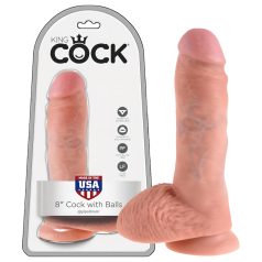   King Cock - realistické dildo s varlaty - 20 cm - tělová barva