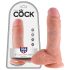 King Cock 8 varlatový dildo (20 cm) - přírodní