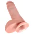 King Cock - realistické dildo s varlaty - 20 cm - tělová barva