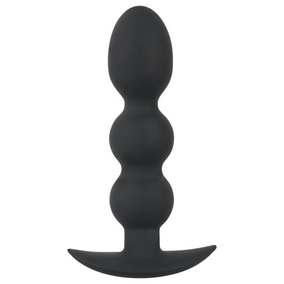 Černý samet - 145g anální plug s kuličkami (černý)