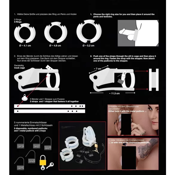 You2Toys - silikonový pás cudnosti na penis - bílý
