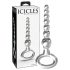 Icicles No. 67 - skleněné dildo s koulemi (průhledné)