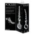 Icicles No. 67 - skleněné dildo s koulemi (průhledné)