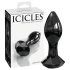 Icicles No. 78 - kuželový skleněný anální kolík (černý)