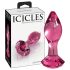 Icicles No. 79 - kuželovitý skleněný anální kolík (růžový)