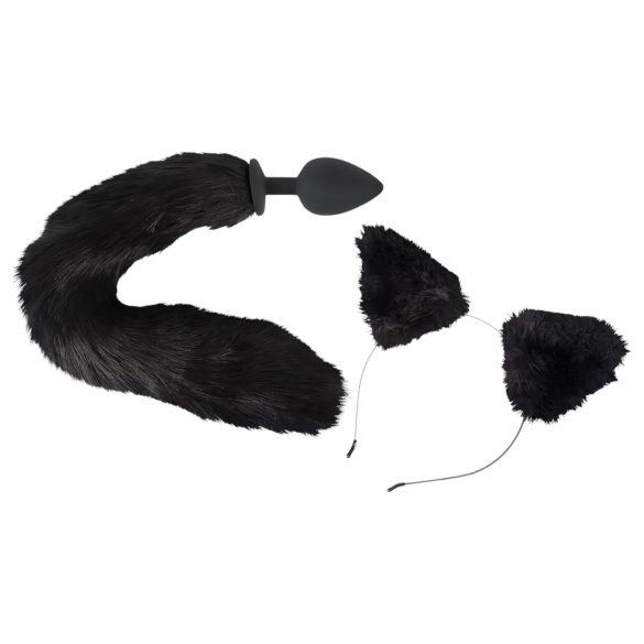 Bad Kitty - kočičí anální plug set - (černá)