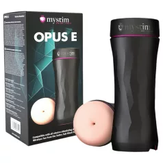   mystim Opus E Anus - elektro anální masturbátor - silikon/naturální černá