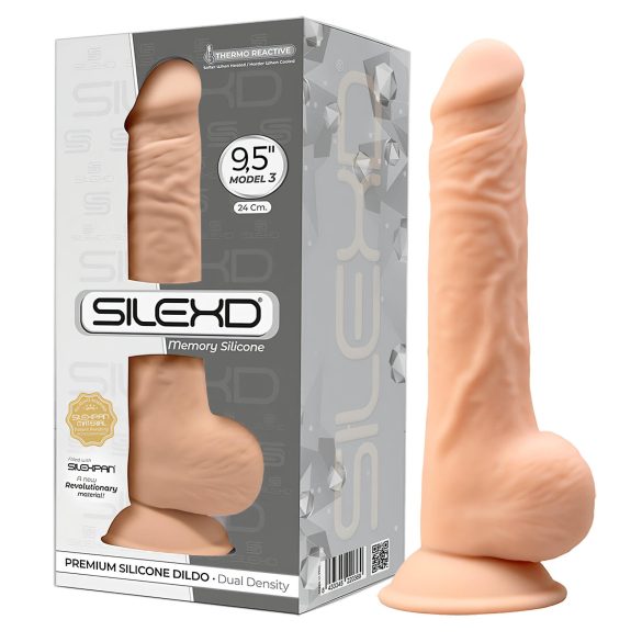 Silexd 9,5 - Přísavný dildo 24 cm (tělový)
