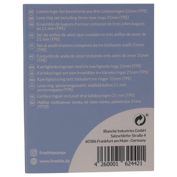 Fröhle LR002 - lékařský kroužek na penis (sada 3 ks)