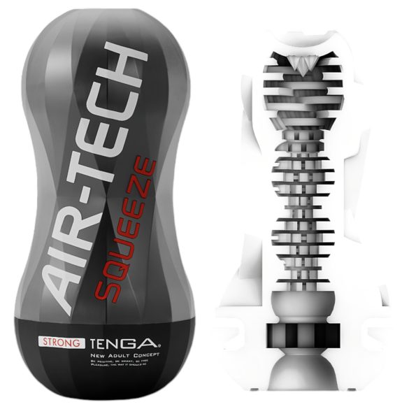 TENGA Air-Tech Squeeze Strong - silný černý masturbátor sání
