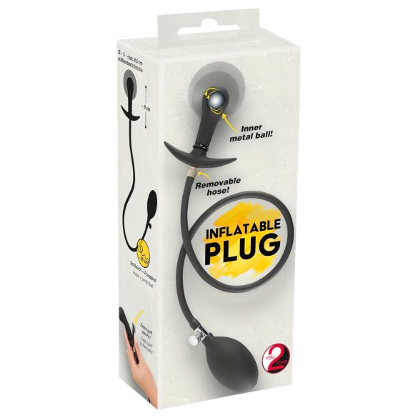 You2Toys - černý anální kolík s pumpičkou