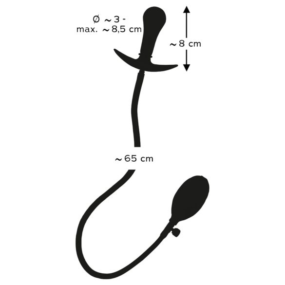 You2Toys - anální kolík s kuličkami a pumpou - černý