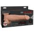 Fetish Strap-On 9 - připínací, duté, stříkací dildo (přírodní)