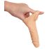 Realistixxx - realistický návlek na penis s kroužkem - 16 cm (přírodní)