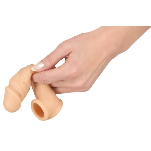 Realistixxx - návlek na penis s erekčním kroužkem - 16 cm - tělová