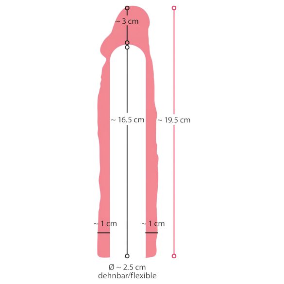 Nature Skin - návlek na penis prodlužovací a zahušťovací 19,5 cm