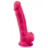 Silexd 7 - přísavkový, varlatový dildo - 17,5 cm (růžový)