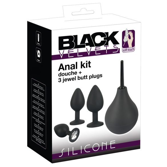 Black Velvet - černá sada análních kolíků (4 ks)