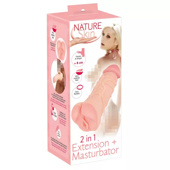 Nature Skin - masturbátor a návlek na penis - realistický - tělová barva
