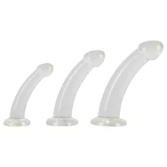 Crystal Clear - anální dildo set - 3 kusy - transparentní