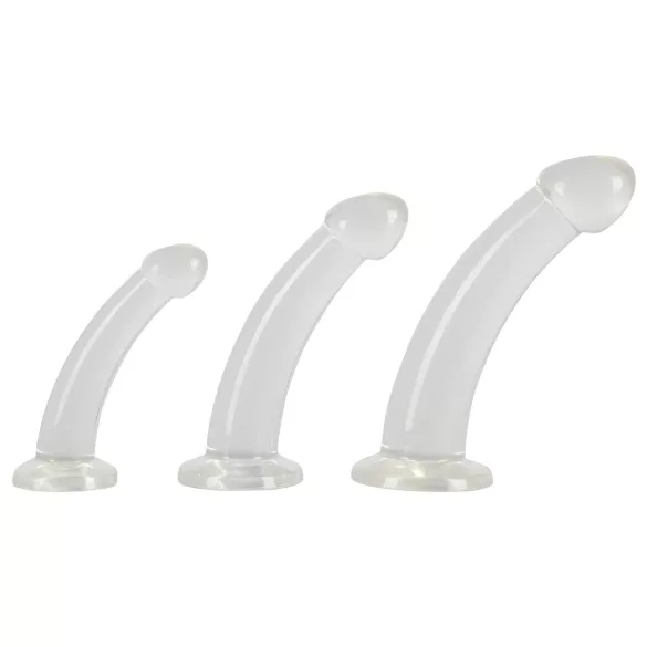 Crystal Clear - anální dildo set - 3 kusy - transparentní