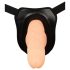 Erekční Asistent - duté připínací dildo (přírodní)