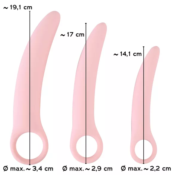 SMILE - vaginální trenažéry - sada dild - růžová - 3 kusy
