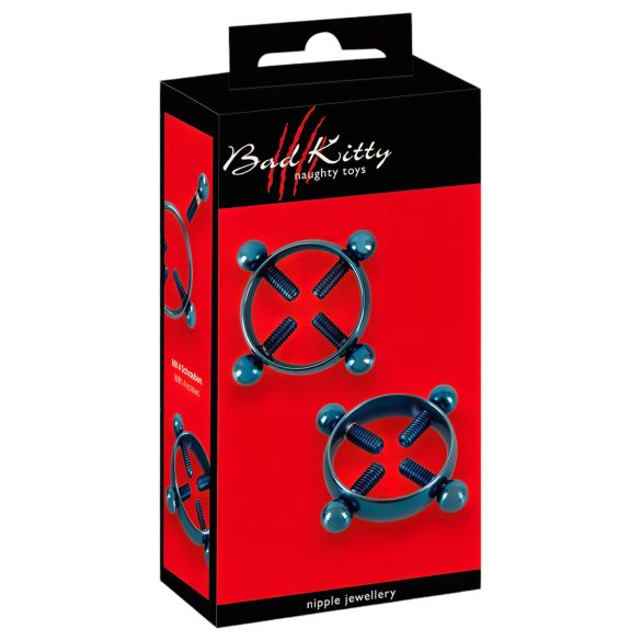 Bad Kitty - Závitové šperky na bradavky (kruh) - modrá