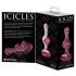 Icicles No. 75 - srdcová skleněná anální zátka (růžová)