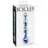 Icicles No. 08 - skleněné dildo - oboustranné, vlnité - čiré/modré