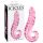 Icicles No. 24 - žebrované skleněné dildo s jazykem (růžové)