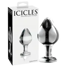   Icicles No. 25 - anální kolík - kuželový tvar - sklo průhledné