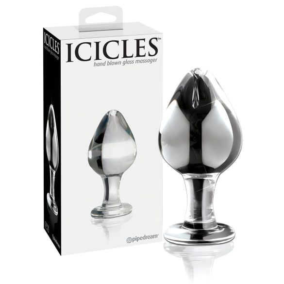 Icicles No. 25 - kónický skleněný anální kolík (průhledný)