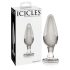 Icicles No. 26 - kuželový skleněný anální kolík (průhledný)