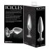 Icicles No. 26 - kuželový skleněný anální kolík (průhledný)